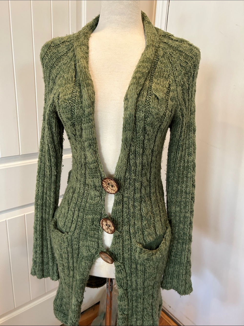 Large Button Long Cardigan Sweater